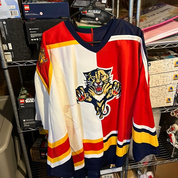 CCM Shirts Nhl Florida Panthers Ccm Mens Xl Hockey Jersey Limited Home Away Split Jersey